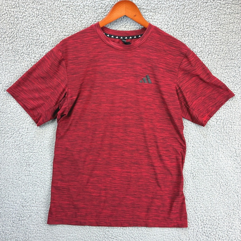 Adidas Performance Space Dye T-Shirt Mens Small Red Athletic Gym Workout Running